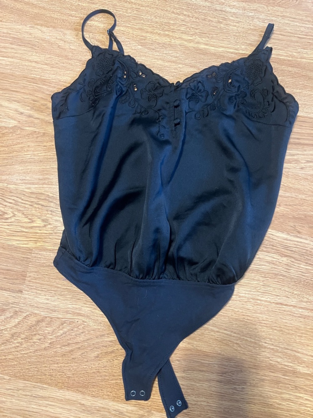 Abercrombie & Fitch Black Lace-Trim Bodysuit